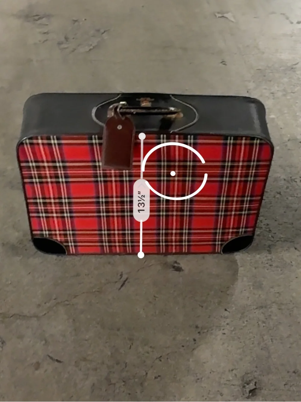 Vintage Leeds Red Tartan Carry-On Bag with Front Pocket